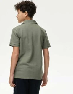 Cotton Rich Textured Polo Shirt (6-16 Yrs) -Marksandspencer Sale Store cotton rich textured polo shirt 6 16 yrs 1 11
