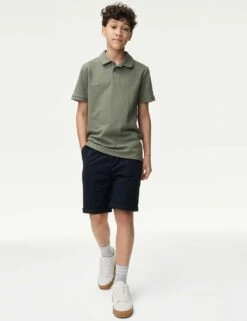 Cotton Rich Textured Polo Shirt (6-16 Yrs) -Marksandspencer Sale Store cotton rich textured polo shirt 6 16 yrs 1 12