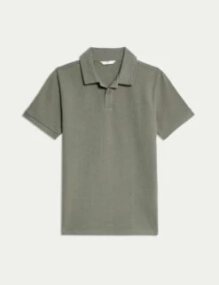 Cotton Rich Textured Polo Shirt (6-16 Yrs) -Marksandspencer Sale Store cotton rich textured polo shirt 6 16 yrs 1 14