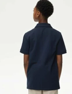Cotton Rich Textured Polo Shirt (6-16 Yrs) -Marksandspencer Sale Store cotton rich textured polo shirt 6 16 yrs 1 6