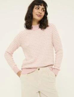 Cotton Rich Textured Striped Jumper -Marksandspencer Sale Store cotton rich textured striped jumper 5