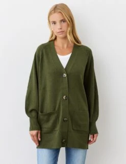 Cotton Rich V-Neck Button Front Cardigan 24 Cotton Rich V-Neck Button Front Cardigan -Marksandspencer Sale Store cotton rich v neck button front cardigan 8