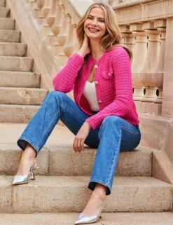 Cotton Rich Waffle Knit Sparkly Cardigan -Marksandspencer Sale Store cotton rich waffle knit sparkly cardigan 8