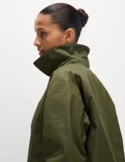 Cotton Rich Waxed Quilted Parka Coat -Marksandspencer Sale Store cotton rich waxed quilted parka coat 9