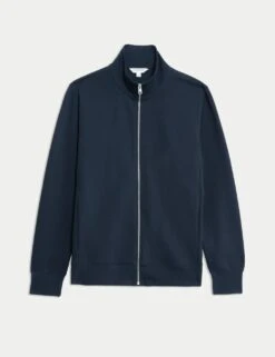 Cotton Rich Zip Up Funnel Neck Jacket -Marksandspencer Sale Store cotton rich zip up funnel neck jacket 15