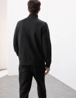 Cotton Rich Zip Up Funnel Neck Jacket -Marksandspencer Sale Store cotton rich zip up funnel neck jacket 9