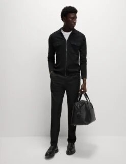 Cotton Rich Zip Up Knitted Jacket -Marksandspencer Sale Store cotton rich zip up knitted jacket 15