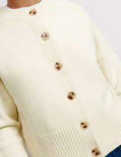 Crew Neck Button Through Cardigan With Wool 18 Crew Neck Button Through Cardigan With Wool -Marksandspencer Sale Store crew neck button through cardigan with wool 6