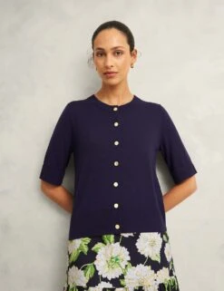 Crew Neck Cardigan With Wool -Marksandspencer Sale Store crew neck cardigan with wool 10