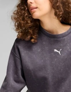 Puma Dare To Relaxed Pure Cotton Crop Sweatshirt -Marksandspencer Sale Store dare to relaxed pure cotton crop sweatshirt 8