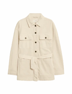 Denim Belted Jacket -Marksandspencer Sale Store denim belted jacket