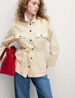 Denim Belted Jacket -Marksandspencer Sale Store denim belted jacket 8