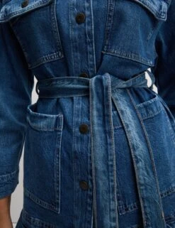Denim Belted Relaxed Jacket -Marksandspencer Sale Store denim belted relaxed jacket 13