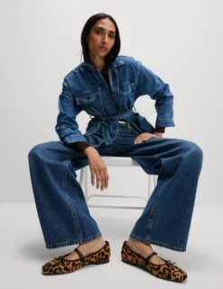 Denim Belted Relaxed Jacket -Marksandspencer Sale Store denim belted relaxed jacket 8