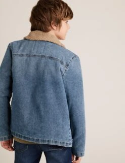 No Brand Denim Borg Lined Jacket (6-16 Yrs) -Marksandspencer Sale Store denim borg lined jacket 6 16 yrs 1 7