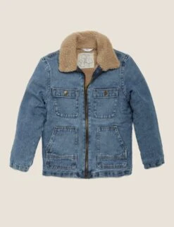 No Brand Denim Borg Lined Jacket (6-16 Yrs) -Marksandspencer Sale Store denim borg lined jacket 6 16 yrs 1 8
