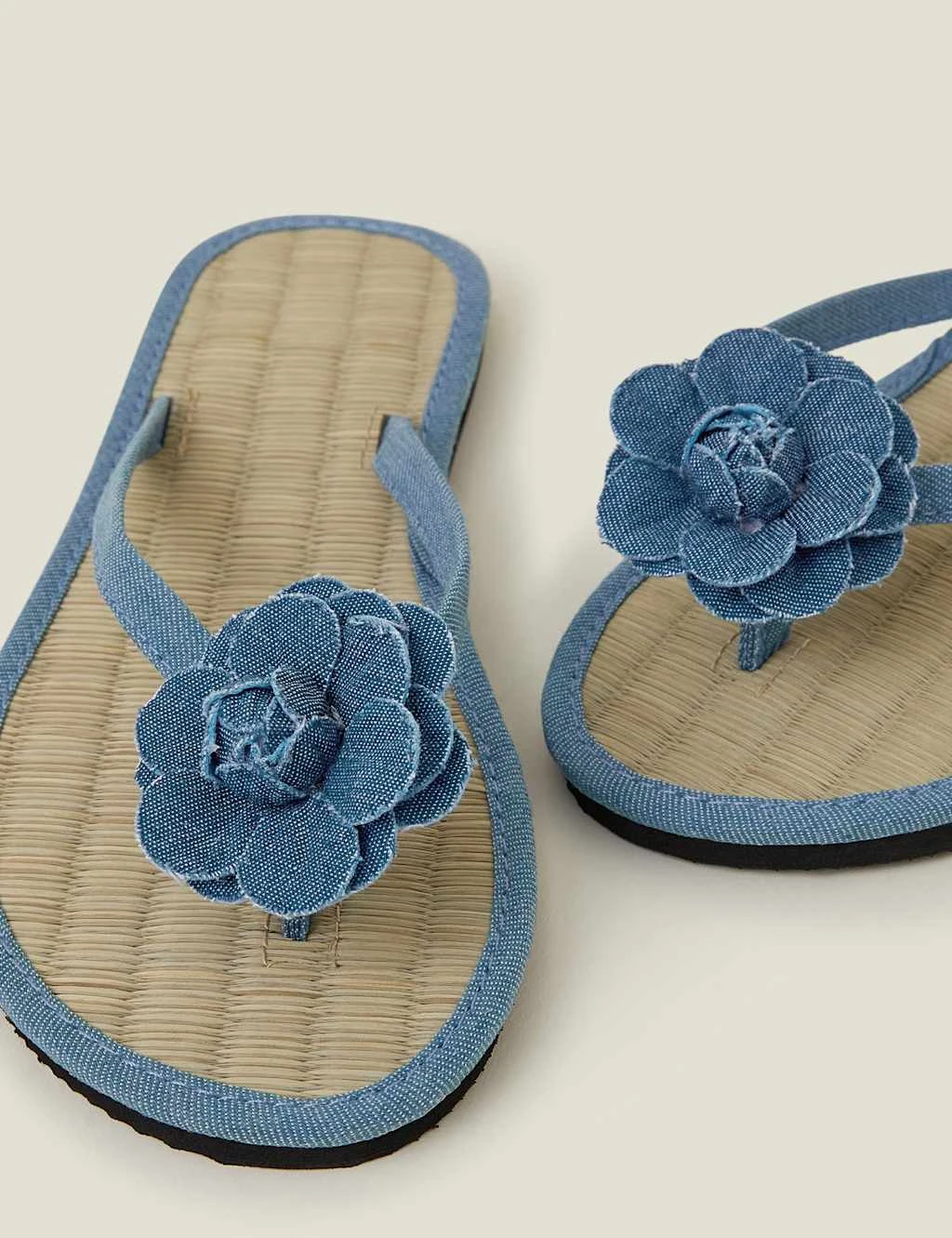 Accessorize Denim Corsage Flip Flops 8 Accessorize Denim Corsage Flip Flops - Image 8