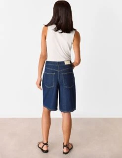 Whistles Denim High Waisted Knee Length Shorts -Marksandspencer Sale Store denim high waisted knee length shorts 7