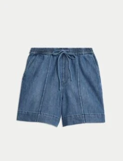 Denim High Waisted Seam Detail Shorts 24 Denim High Waisted Seam Detail Shorts -Marksandspencer Sale Store denim high waisted seam detail shorts 10