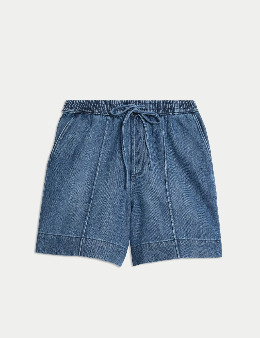 Denim High Waisted Seam Detail Shorts 12 Denim High Waisted Seam Detail Shorts - Image 12