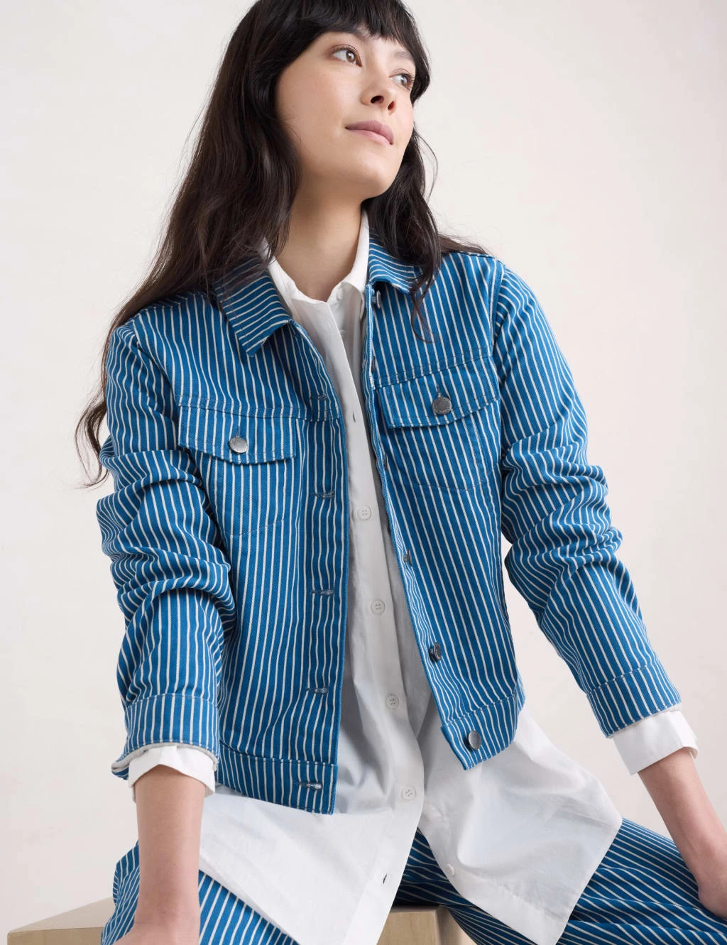 Denim Striped Jacket 6 Denim Striped Jacket - Image 6