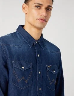 Wrangler Denim Western Shirt -Marksandspencer Sale Store denim western shirt 7