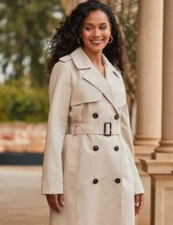 Double Breasted Longline Trench Coat -Marksandspencer Sale Store double breasted longline trench coat 10