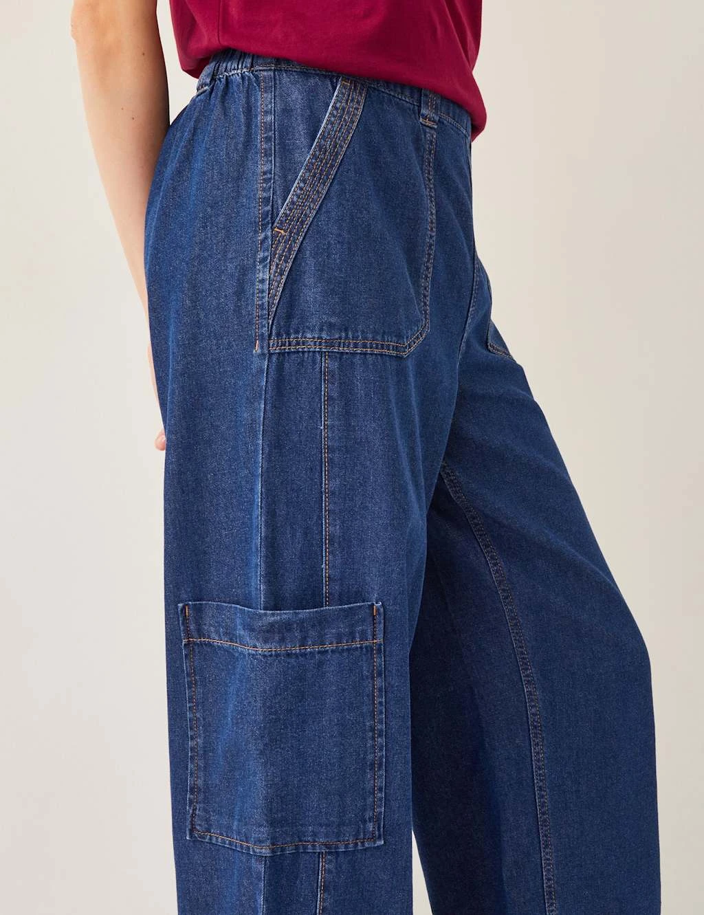 MONSOON Elasticated High Waisted Straight Leg Jeans 7 MONSOON Elasticated High Waisted Straight Leg Jeans - Image 7