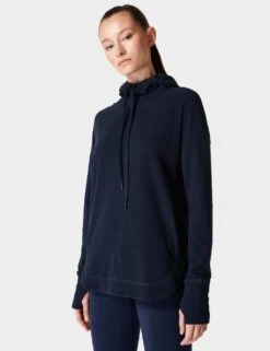 Sweaty Betty Escape Cotton Blend Fleece Relaxed Hoodie -Marksandspencer Sale Store escape cotton blend fleece relaxed hoodie 5
