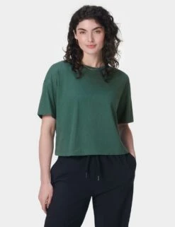 Sweaty Betty Essential Cotton Rich Crew Neck Crop T-Shirt -Marksandspencer Sale Store essential cotton rich crew neck crop t shirt 19