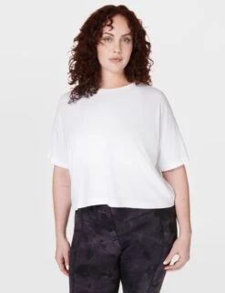 Sweaty Betty Essential Cotton Rich Crew Neck Crop T-Shirt -Marksandspencer Sale Store essential cotton rich crew neck crop t shirt 7