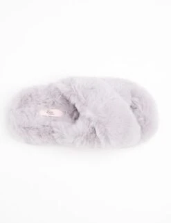 Faux Fur Crossover Open Toe Slider Slippers -Marksandspencer Sale Store faux fur crossover open toe slider slippers 7