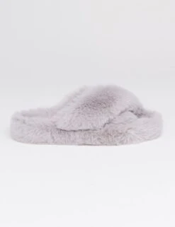 Faux Fur Crossover Open Toe Slider Slippers -Marksandspencer Sale Store faux fur crossover open toe slider slippers 8