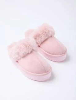 Faux Fur Lined Platform Mule Slippers -Marksandspencer Sale Store faux fur lined platform mule slippers 9