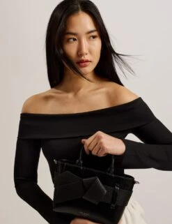 Ted Baker Jimisie Mini Knot Bow Bag -Marksandspencer Sale Store faux leather mini bowler bag