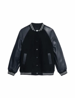 Faux Leather Relaxed College Bomber Jacket 22 Faux Leather Relaxed College Bomber Jacket -Marksandspencer Sale Store faux leather relaxed college bomber jacket