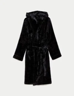 Fleece Supersoft Hooded Dressing Gown -Marksandspencer Sale Store fleece supersoft dressing gown 1
