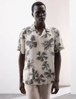Floral Cuban Collar Shirt -Marksandspencer Sale Store floral cuban collar shirt 10