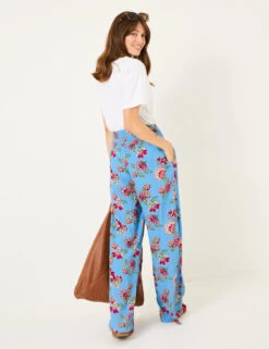 Floral Elasticated Waist Palazzo Trousers -Marksandspencer Sale Store floral elasticated waist culottes 2