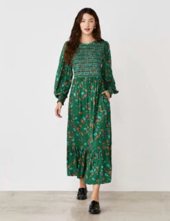 Floral Shired Midi Smock Dress -Marksandspencer Sale Store floral shired midi smock dress 8