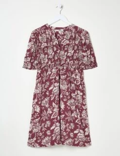 Floral V-Neck Knee Length Swing Dress -Marksandspencer Sale Store floral v neck knee length swing dress 5