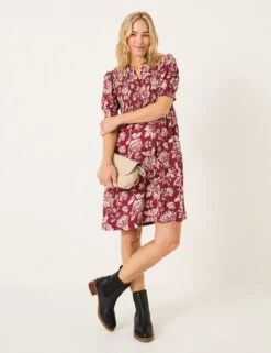 Floral V-Neck Knee Length Swing Dress -Marksandspencer Sale Store floral v neck knee length swing dress 9