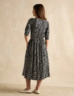 Joules Floral V-Neck Midi Waisted Dress -Marksandspencer Sale Store floral v neck midi waisted dress 10