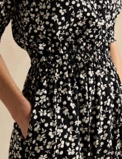 Joules Floral V-Neck Midi Waisted Dress -Marksandspencer Sale Store floral v neck midi waisted dress 8