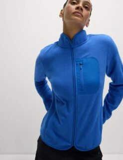Thermal Zip Up Funnel Neck Fleece -Marksandspencer Sale Store funnel neck fleece jacket 3