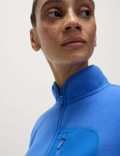 Thermal Zip Up Funnel Neck Fleece -Marksandspencer Sale Store funnel neck fleece jacket 5