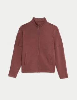 Funnel Neck Relaxed Zip Up Bomber Jacket -Marksandspencer Sale Store funnel neck zip up bomber jacket