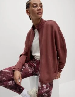 Funnel Neck Relaxed Zip Up Bomber Jacket -Marksandspencer Sale Store funnel neck zip up bomber jacket 6