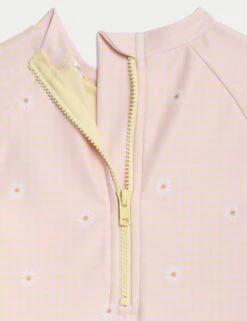 Gingham Floral Frill Long Sleeve Swimsuit (0-3 Yrs) -Marksandspencer Sale Store gingham floral frill long sleeve swimsuit 0 3 yrs 1 3