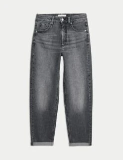 Girlfriend Mid Rise Turn Up Jeans With Lyocell -Marksandspencer Sale Store girlfriend mid rise turn up jeans with lyocell 10